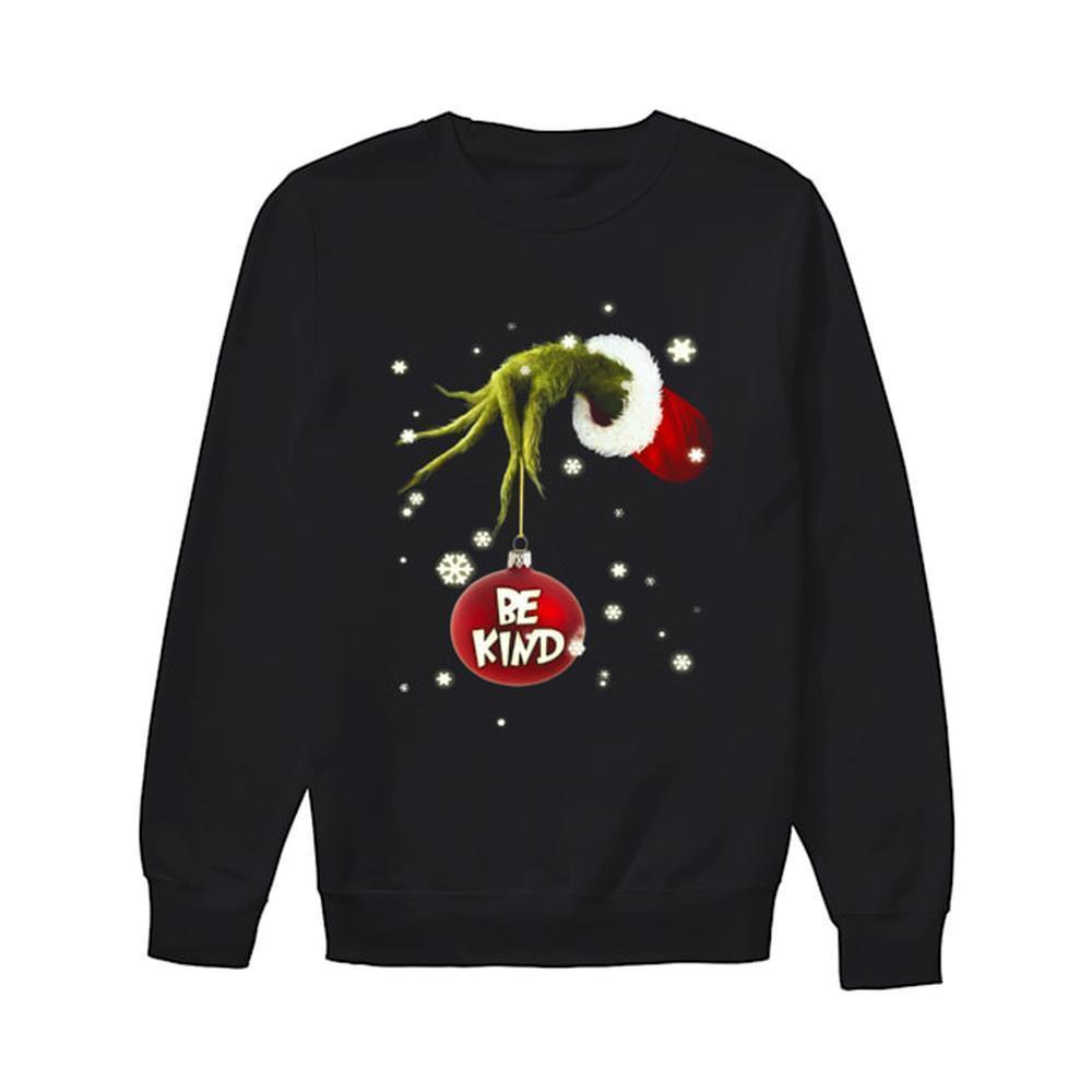 Grinch Hand Holding Ornament Be Kind Christmas Shirt